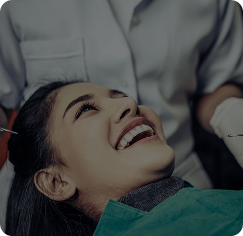 Patient smiling during dental checkup
